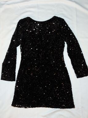 H&M Open Back Black Sequin Dress